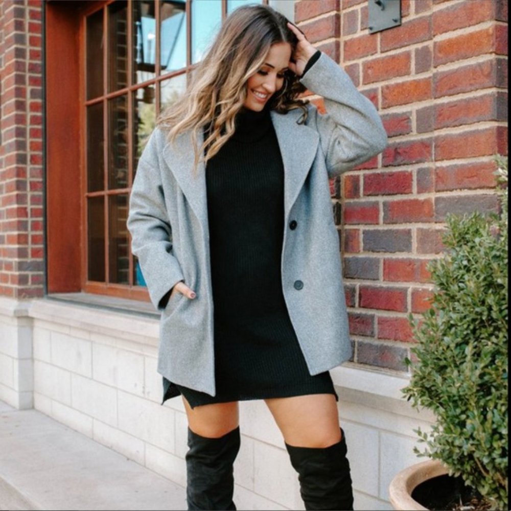 BOYFRIEND'S COAT Heather Grey MEDIUM